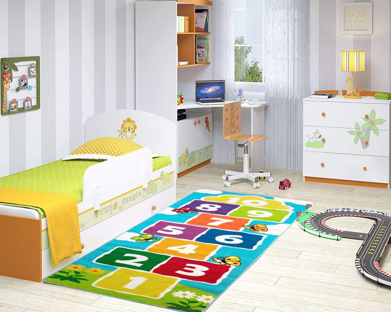 HUAHOO Hopscotch Rug Kids Rugs Classroom Rug Playroom Decor Non Slip Children's Carpet for Boys & Girls Best Shower Gift (70.8 x 26 inch) - Image 5